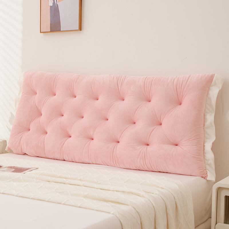 

Home Bedroom Headboard Cover Comfortable Skin Friendly Sofa Backrest Cushion Warm Solid Color Rectangular Tatami Soft Cushion 100x50x5cm рожевий