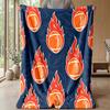 Flame and Water Soccer Theme blanket Lightweight Warm Flannel Blanket Decorative Throw Blanket for Home Decoration