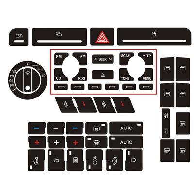 Κιτ επισκευής κουμπιών για A4 B6 B7 Radio Clima ESP Headlight Sunlight Protection
