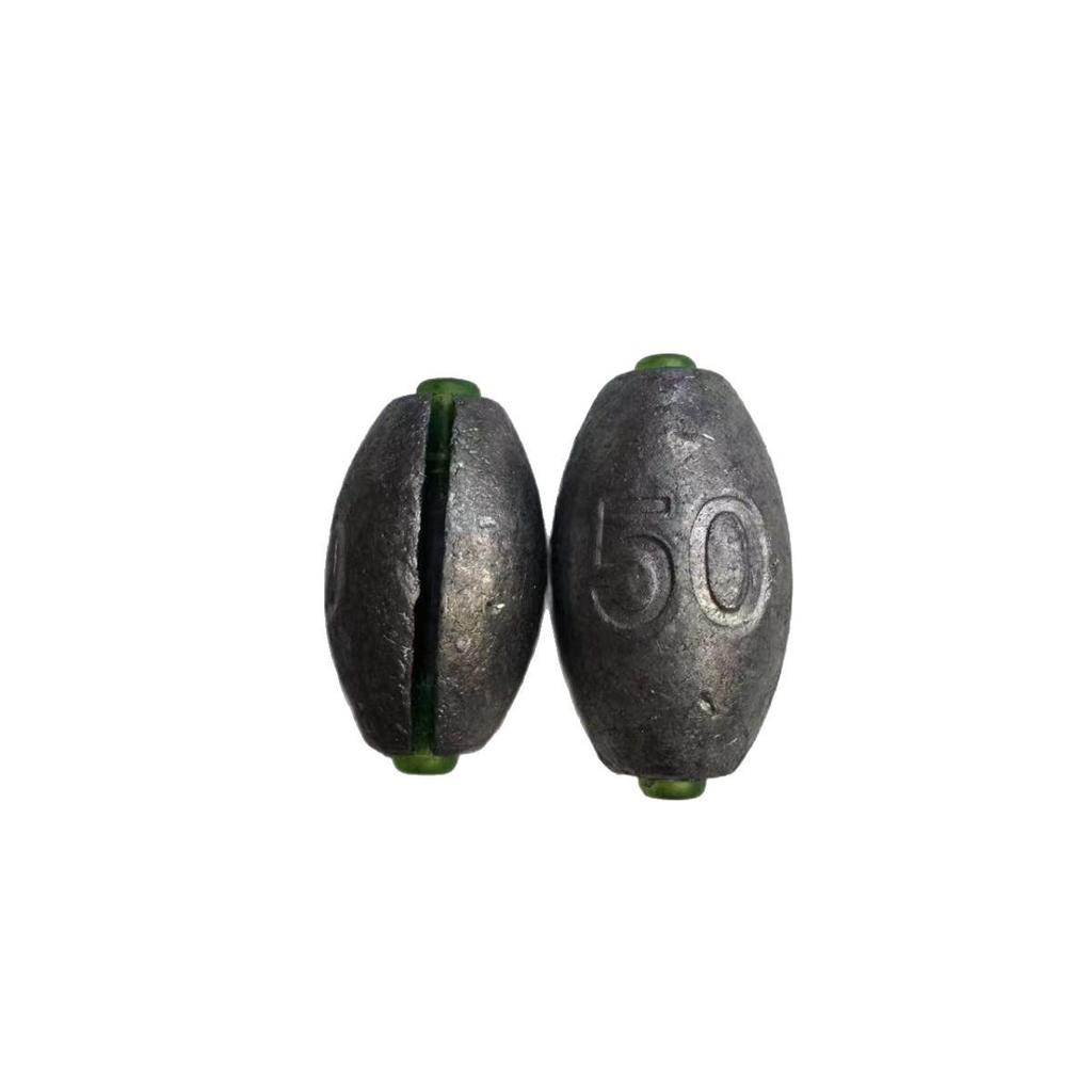 Olive Japanese Open-ended Lead Sinker with Plastic Core for Long Cast Fishing