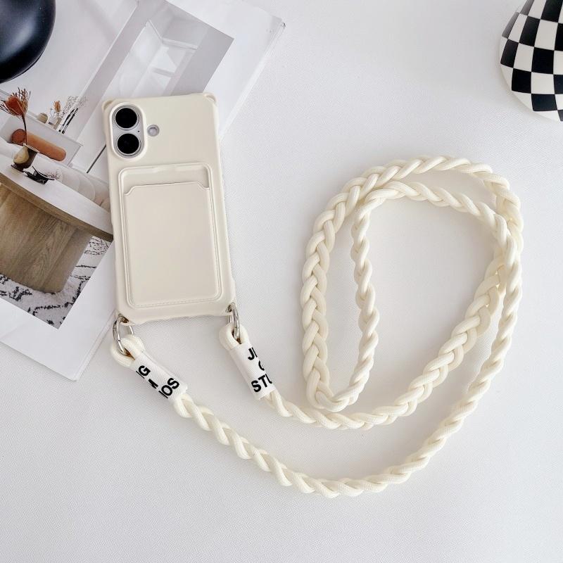 Lanyard Case For iPhone 17 16E 16 Pro Max 11 12 13 14 Pro 15 Plus X Max Shockproof Card Slot Holder Crossbody Strap Cover