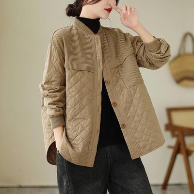 Woman Winter Devise Personality Splicing Casual Coat Fashion Loose Single Breasted Solid Color Coat
