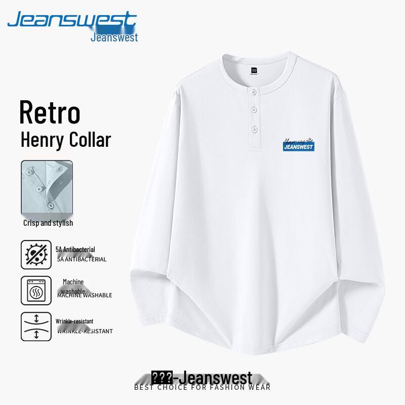 

Jeanswest Men s 5A Antibacterial Henley Long-Sleeve T-Shirt XL