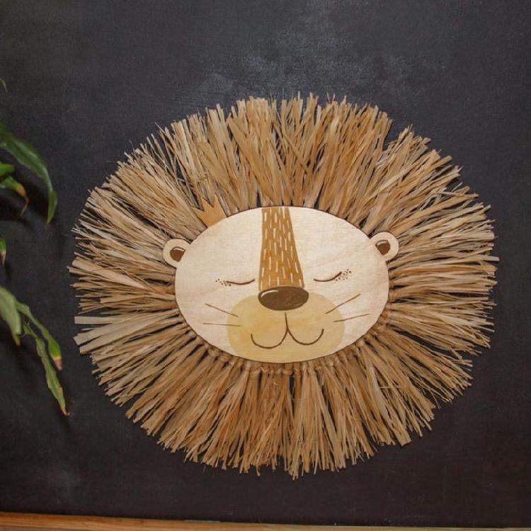 Cartoon Tiger Animal for Head Background Hanging Ornaments Wall Decor for Apartm