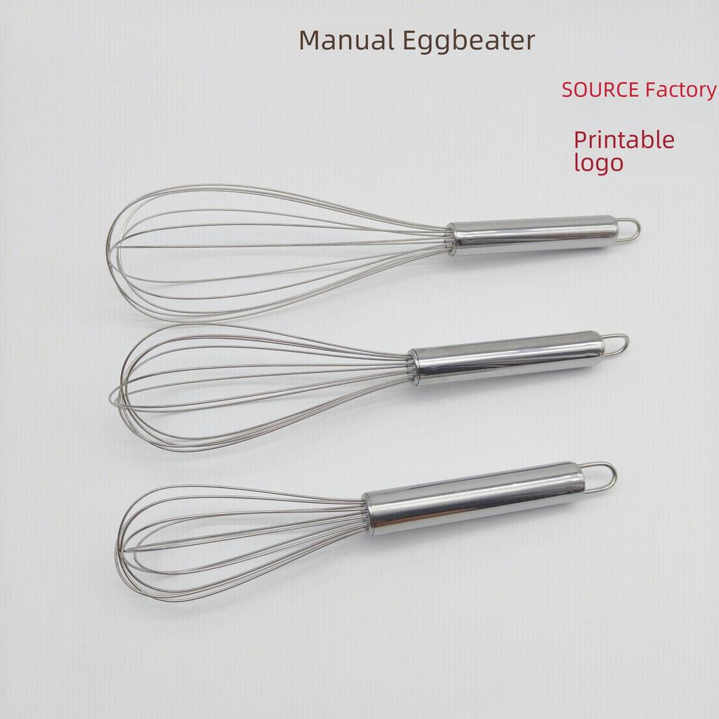 All-Stainless Steel 6-Wire Manual Egg Beater for Kitchen Baking