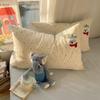 Cotton A-Class Embroidered Towel Set: 4-Piece Bedding for Dorms, Safe for Mother & Baby.