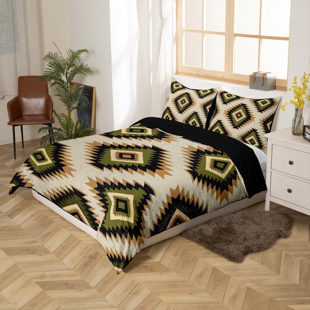 Geometric Pattern Down Comforter Set Bedding Set 3-piece Duvet Cover Set