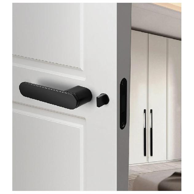 Bedroom Silent Magnetic Suction Door Lock Zinc Alloy Security Door Locks Indoor Wooden Door Handle Lockset Furniture Hardware