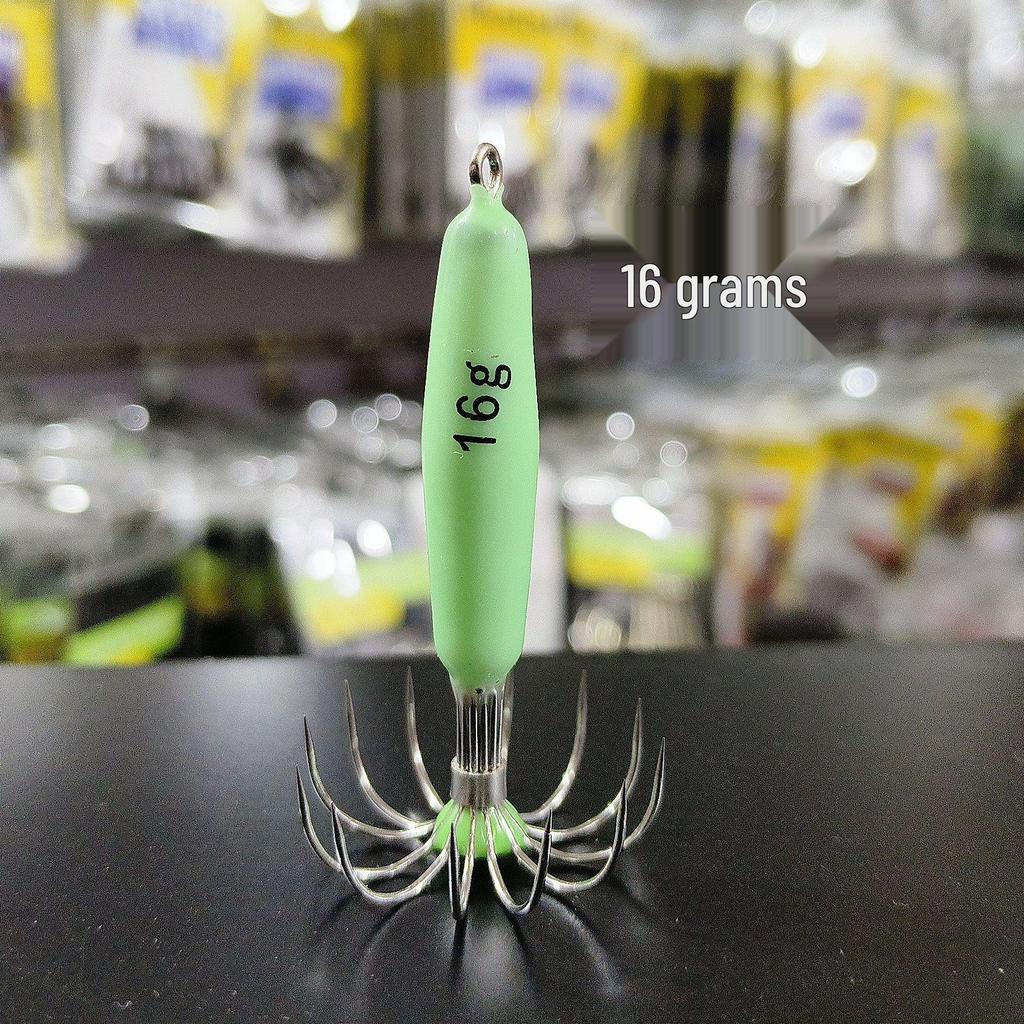 Stainless Steel Luminous Barbless Squid and Cuttlefish 12-Needle Umbrella Fishing Hooks