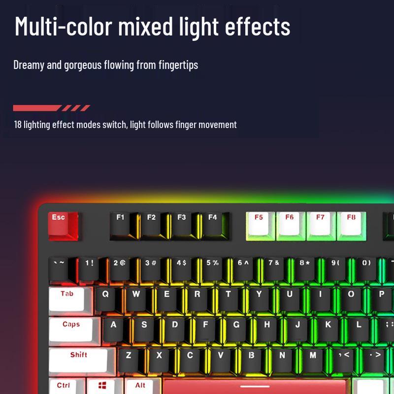 Gaming Mechanical Keyboard - 104 Keys with Blue, Red, Black, or Brown Switches for eSports, Girls, and Office Use