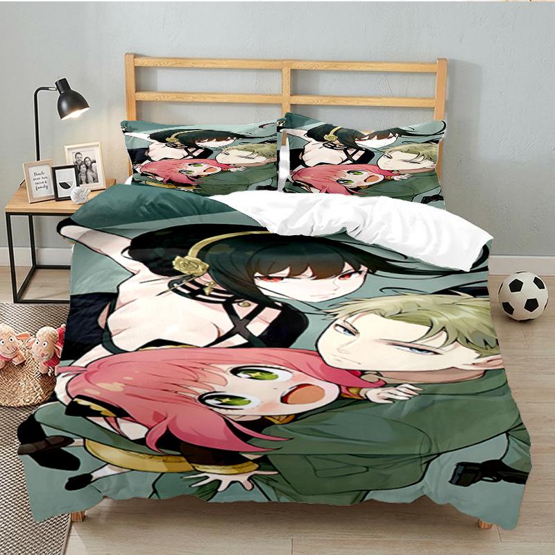Fantasy Battle Anya 3pcs Bedding Set,Including 1pc Duvet Cover And 2pcs Pillowcases Perfect Gift for Christmas,Ideal for Bedroom, Dormitory
