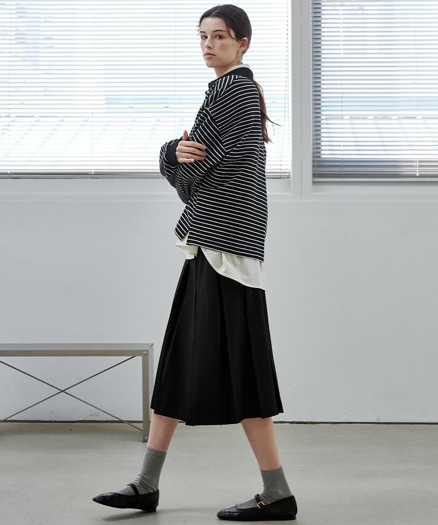Marop 3113 Pleated Skirt (Black)