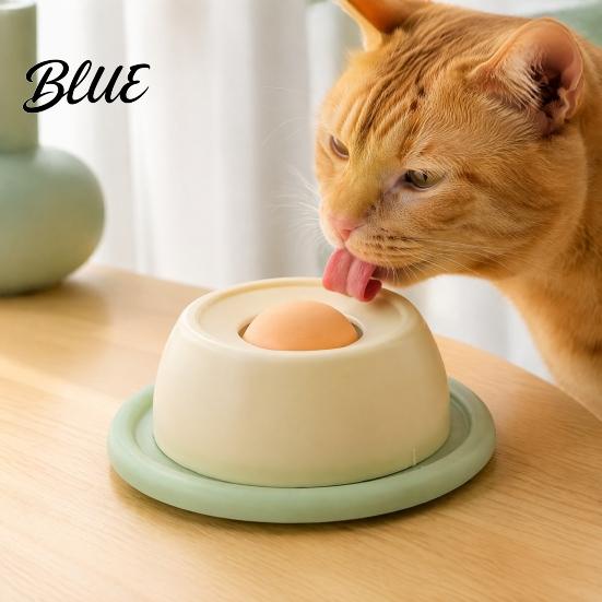 Antislip Voerbak voor Huisdieren bij Angst Langzame Likkom Interactieve Kom met Draaiende Bal Kat Natvoer Slip Hond Orbitaal Ontwerp Yoghurt Bottenbouillon