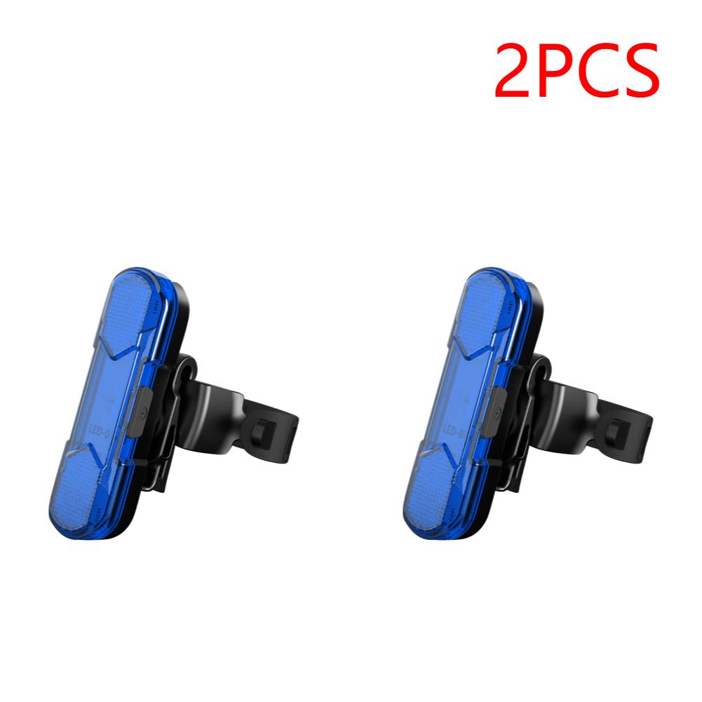1-4Pcs Waterproof LED Bike Tail Light USB Rechargeable Bicycle Rear Safety Warning Light Portable Light Mountain Bike Lights