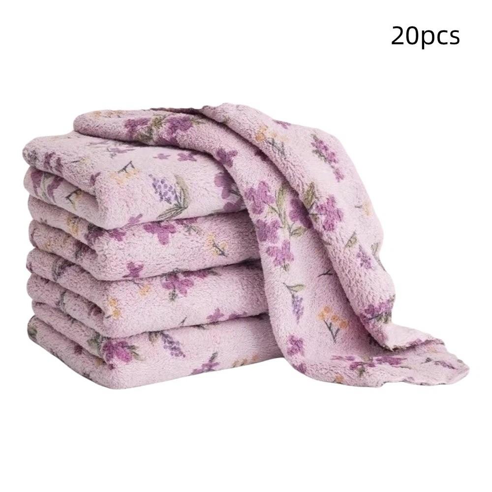 20pcs Square Wipe Cloth Absorb Water Scouring Pad Multi-functional Microfiber Cleaning Cloth  Bowl 25cm