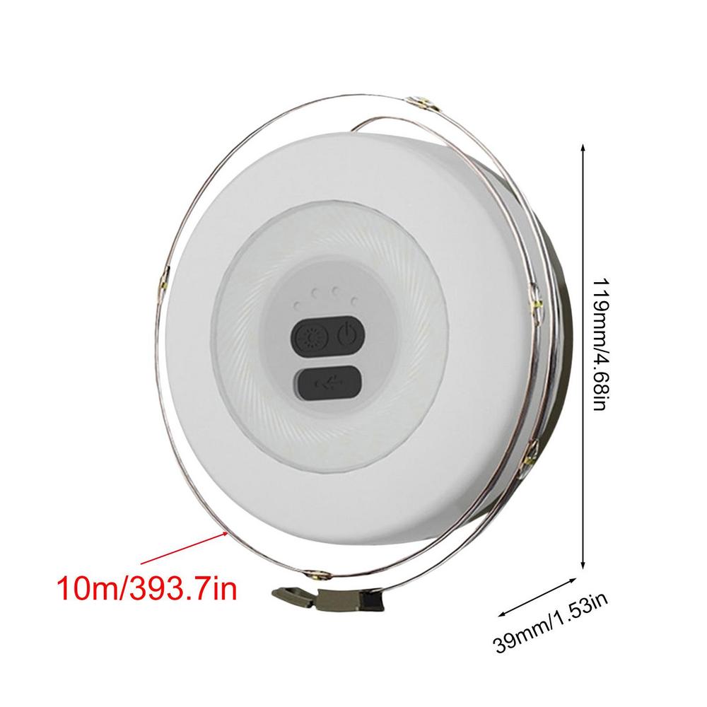 Camping String Light USB String Lights Portable Outdoor Light 32.8 Ft Camping Lights String Adjustable Brightness Rechargeable