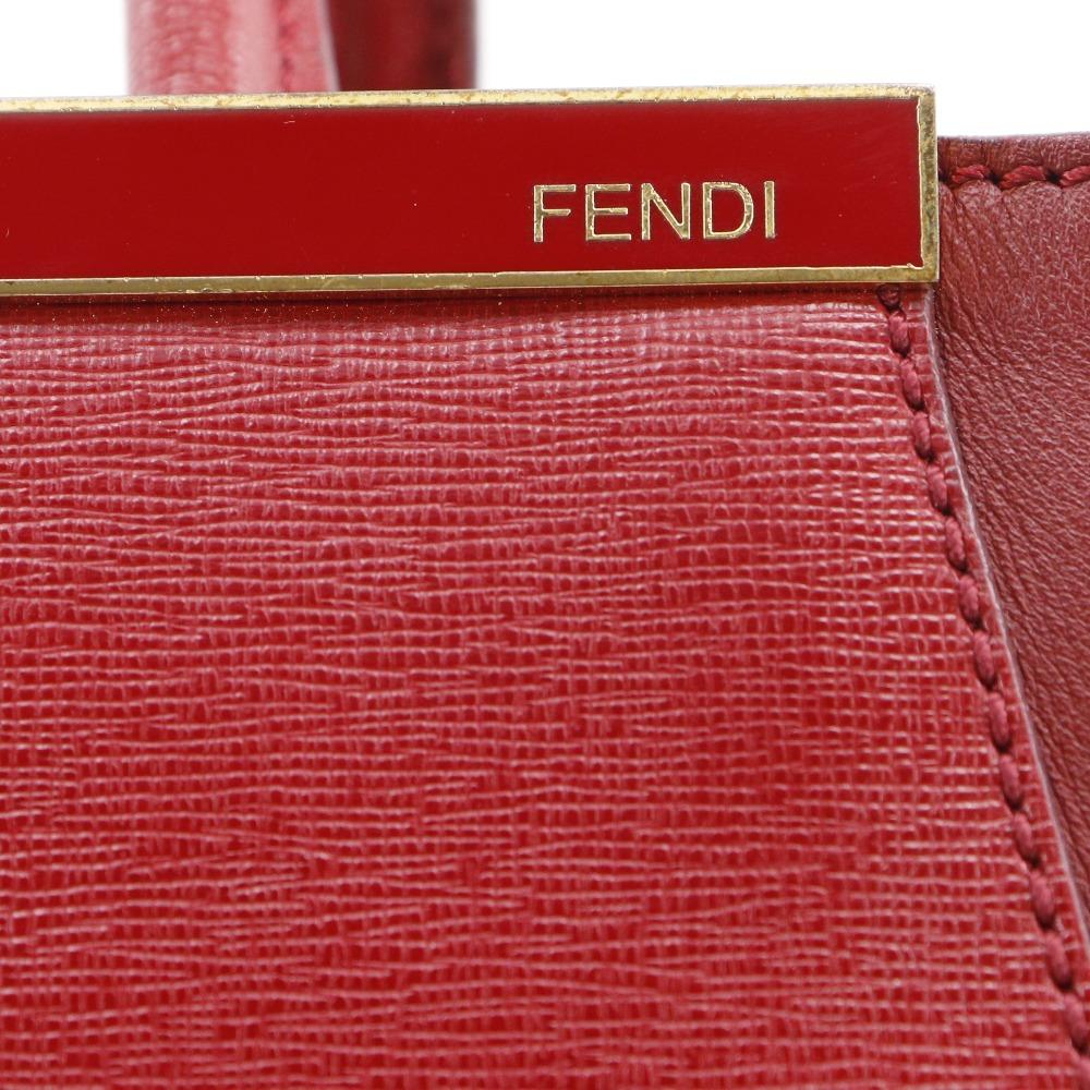 Fendi Petite To Jules Handbag 8BH253 2WAYShoulder Red Leather Women Used