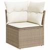 Garden Sofa Set with Cushions 7 Pcs Beige Poly Rattan
