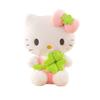 Fourleaf Green Clover Bow Cat Plush Toy Girlfriends Gift Lucky