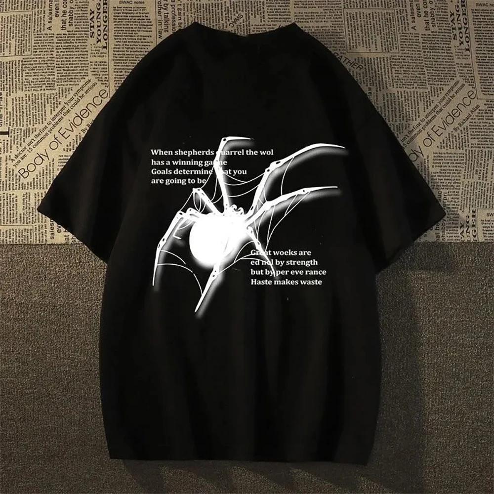 

Womens Clothing Streetwear Spider Graphic Short Sleeve TShirts Acubi Harajuku Egirl Grunge Aesthetic Tops 61574 4XL