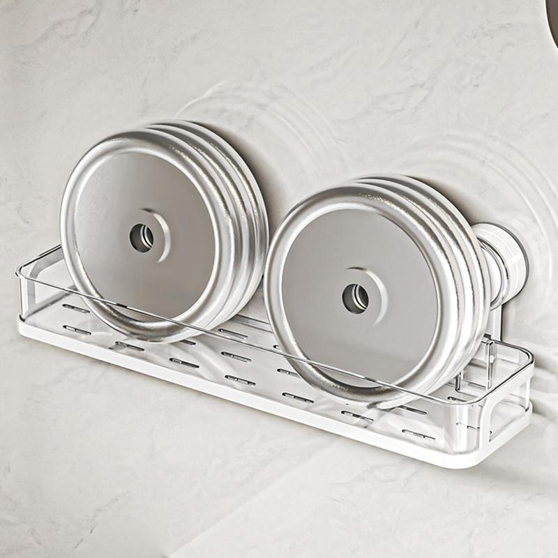Rotating Suction Cup Storage Rack Wall Mounted Storage Shelf for Kitchen Bathroom Shampoo Shower Gel Holder Household Organizers