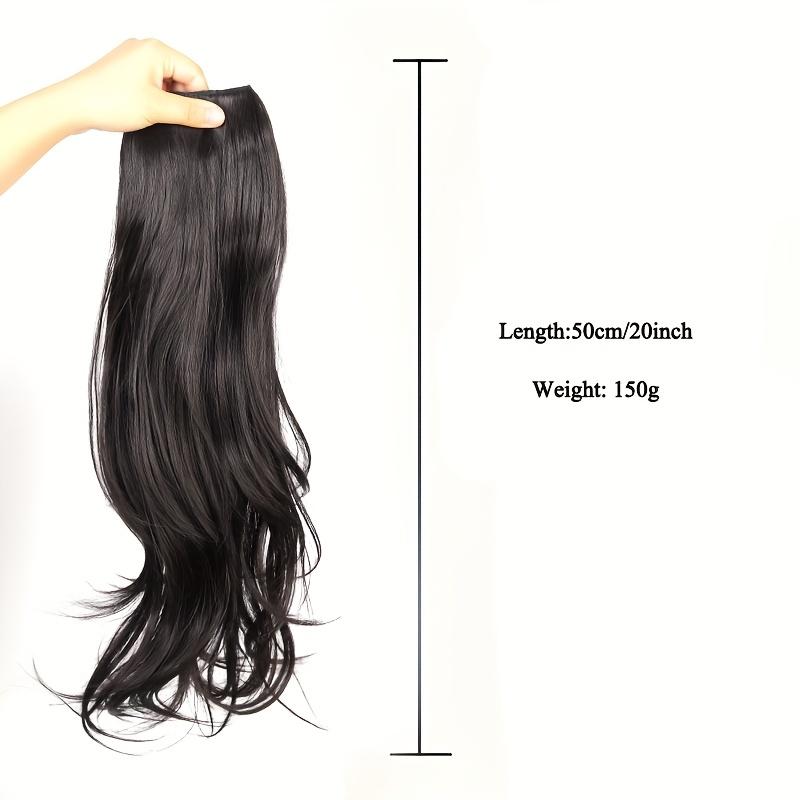 Synthetic Long Culry Hair Extension V-shaped One Piece Fluffy Invisible Hair Black Brown Hairpiece for Women