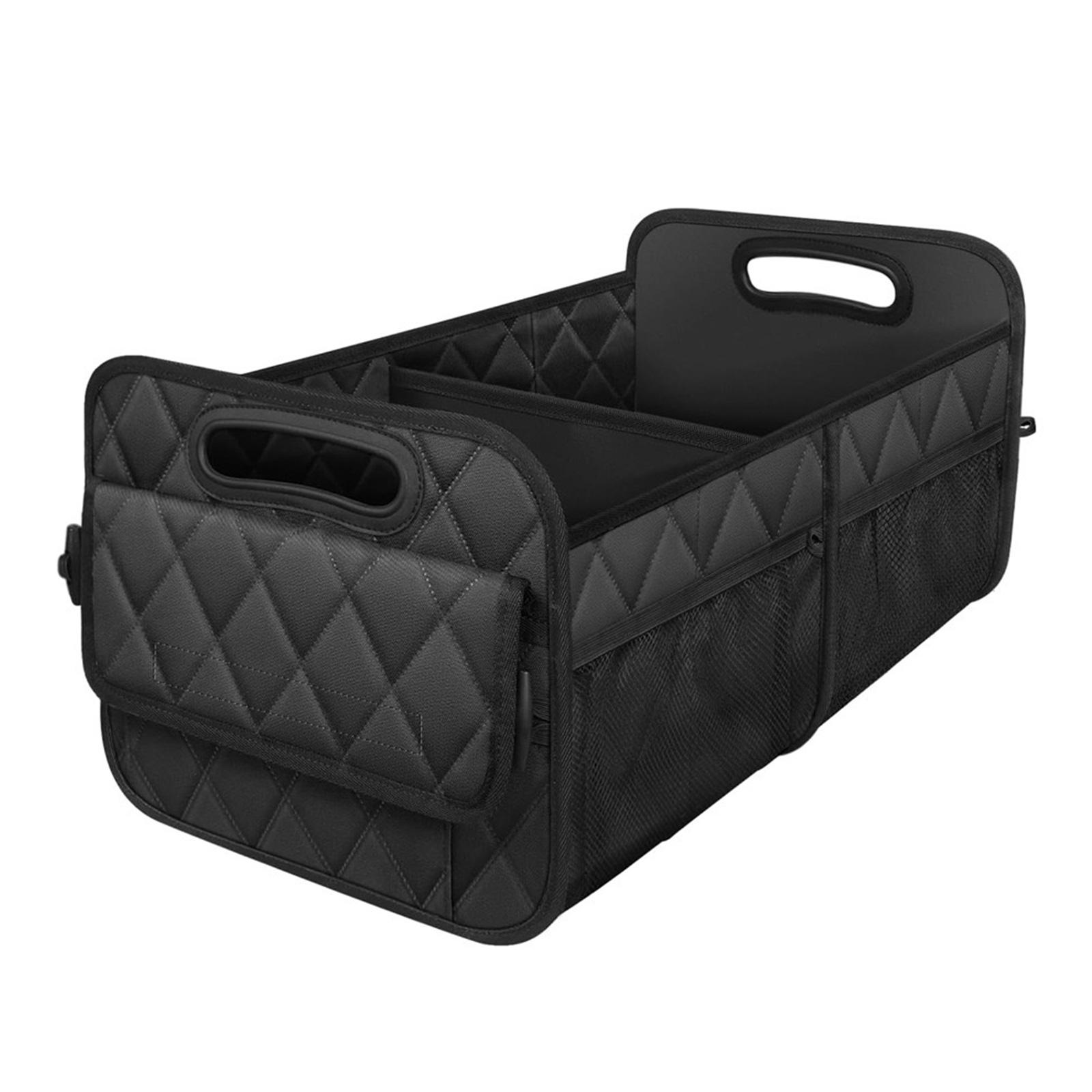 

SUV Cargo Storage Container Storage Box Foldable Automotive Cargo Storage Tool Car Trunk Organizer with Mesh Pocket 1 чёрный