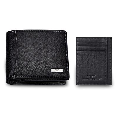Oliver Black Leather Wallet & Card Holder Set for Men