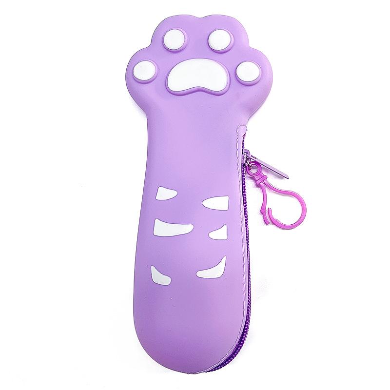 Cute Cat Paw Pen Case - Silicone Large Capacity Pen Holder - Children's School Supplies Bag
