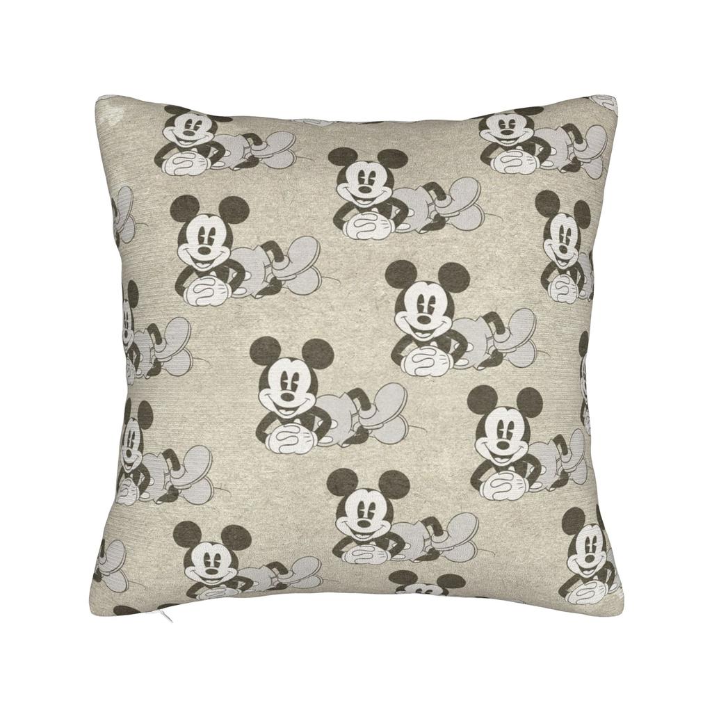 Mickey and Minnie Mouse Pillowcase Polyester Cushion Cover Gift Cute Cartoon Throw Pillow Case Cover Seater Zippered 45*45cm
