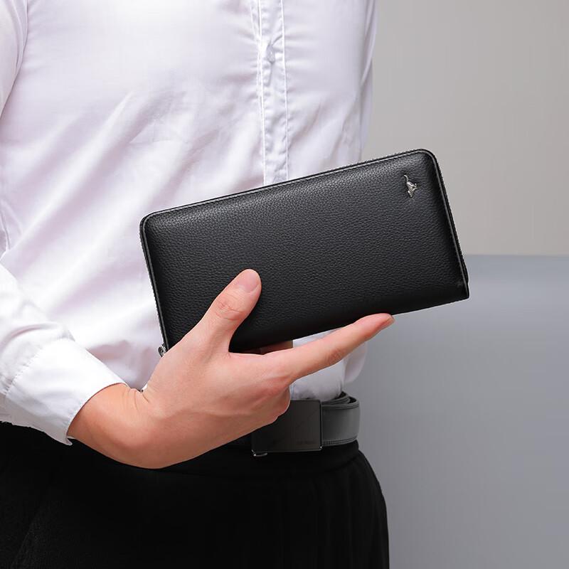 Septwolves Men's Genuine Leather Zipper Wallet