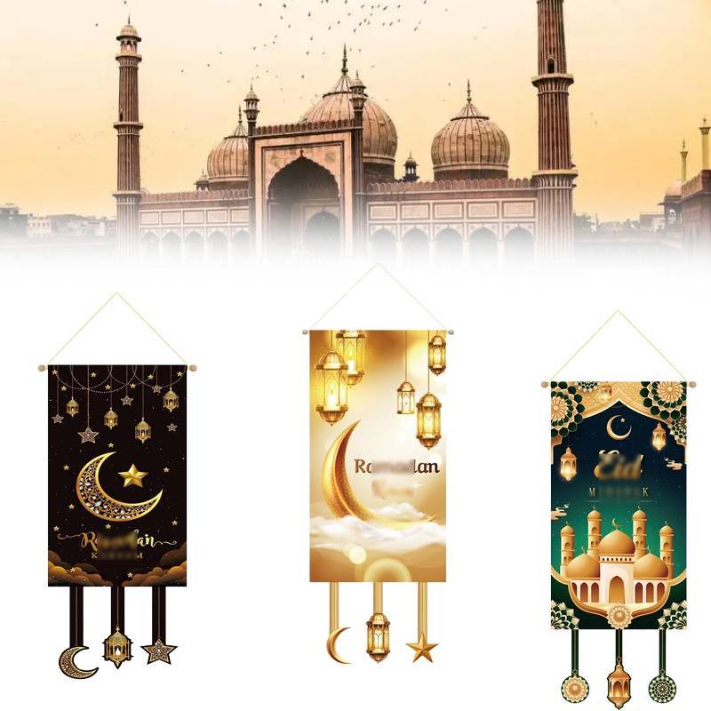 Classic Eid Al Fitr Hanging Decorations With Lanterns For Home Family Festive Decor