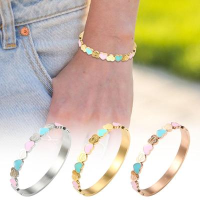 Fashion Love Jewelry Women Bangle Titanium Steel Bracelets Lady Titanium Girl Designer Bangles B1E8