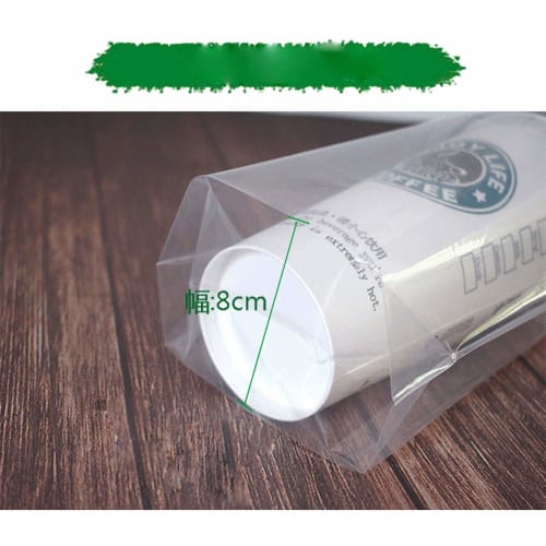50 Milk Tea and Juice Bags, Single Cup, Takeaway, 16*28cm, Retail Packaging, Coffee, Milk Tea, Cola, Clear Plastic Packaging Bags, Waterproof, Disposa