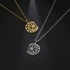 Colliers Boussole Vegvisir en Acier Inoxydable pour Hommes Rune Nordique Amulette Casque de la Terreur Pendentif Bijoux Surnaturels Lune