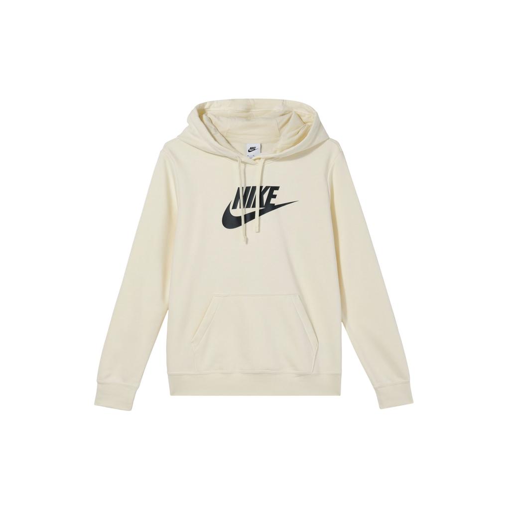 Nike Standard Fit Fleece Hoodie With Letter Logo Print Women Hoodie Beige DQ5776-113