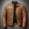 Men's European and American winter locomotive style men's leather jacket fashion slim jacket men's jacket thickened