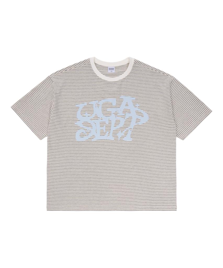 Yunibeoseugameonteu Striped Graffiti T-Shirt_Melange Grey