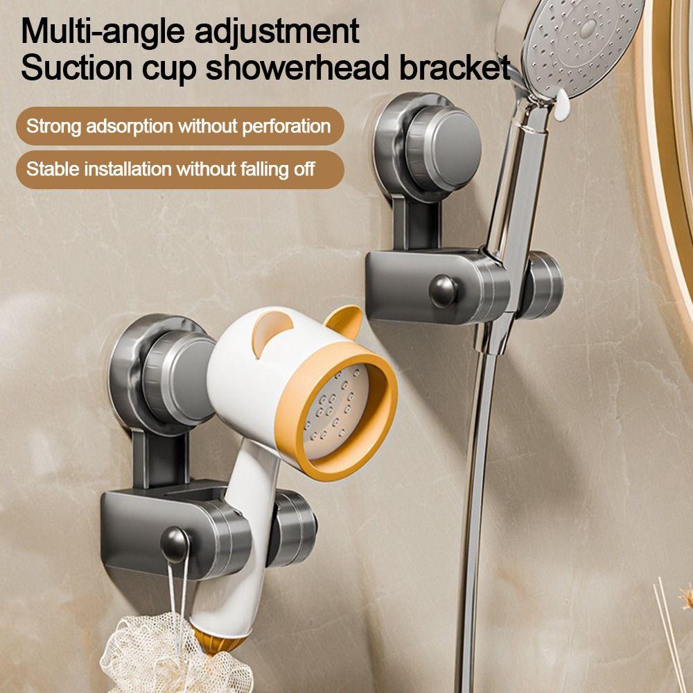 Suction Cup Showerhead Bracket Adjustable Sprayer Fixed Base Bathroom Accessories