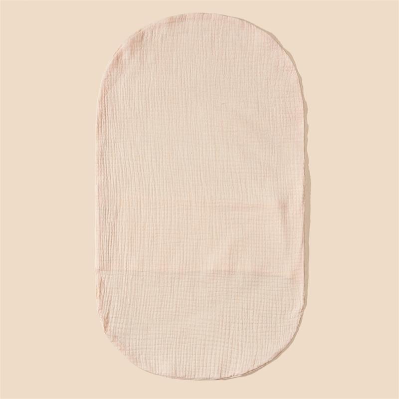 Baby Changing Basket Sheet Soft Oval Bassinet Mattress Cover for Baby Crib Basket Washable Cotton Changing Cover