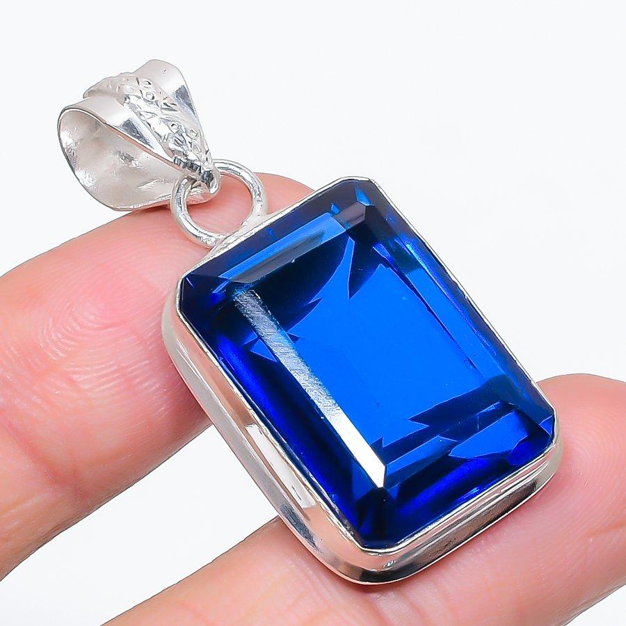 

Natural London Blue Topaz 925 Sterling Silver Jewelry Pendant 1.77 Z3m33
