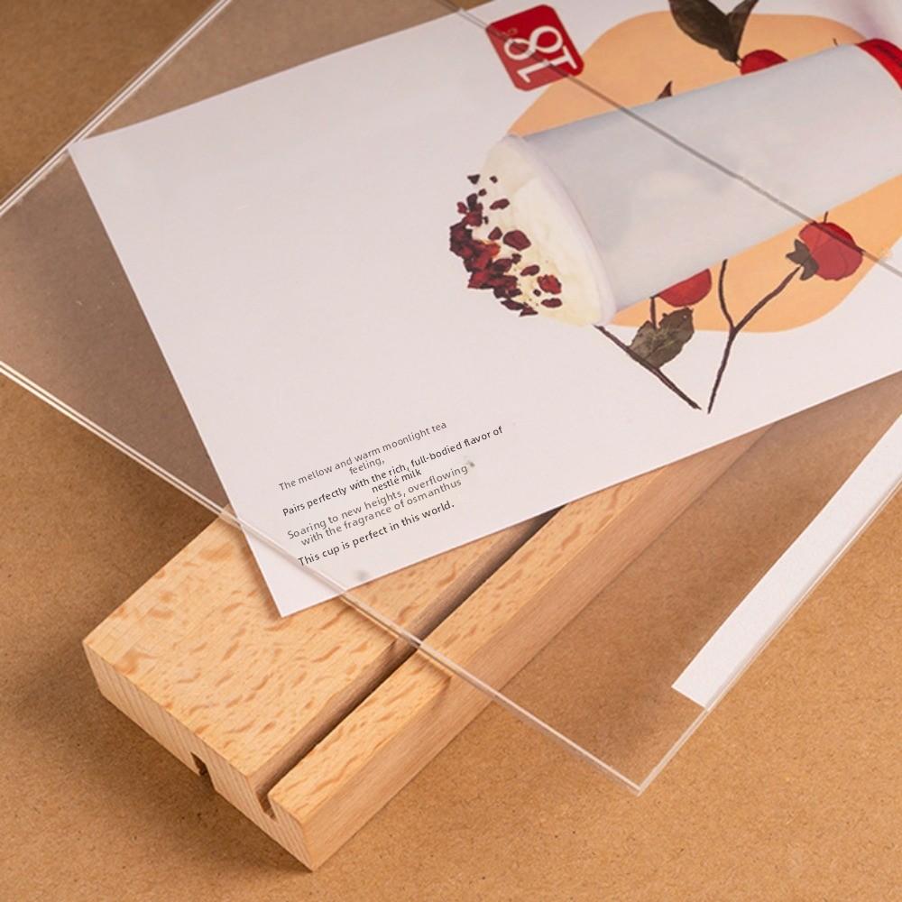 Highly Transparent Menu Sign Holder Slant/straight Groove Acrylic Table Number Holder Restaurant
