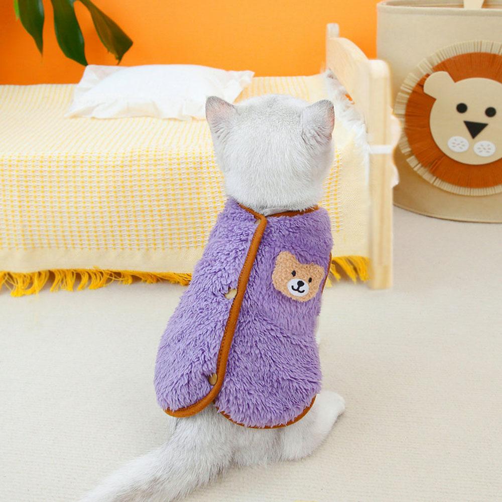 Leisure Pet Cat Clothes Winter Warm Sweatshirt Soft Cozy Cat Costume Kitten Cardigan Puppy Vest Small Dog Jacket Ropa Para Gatos
