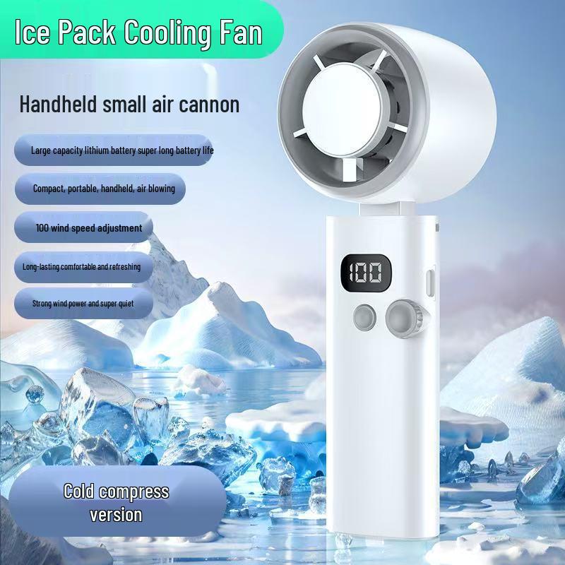 New Cross-border Handheld Ice Pack with Brushless Motor, USB Fan, Ultra-light Design, & Strong Wind
