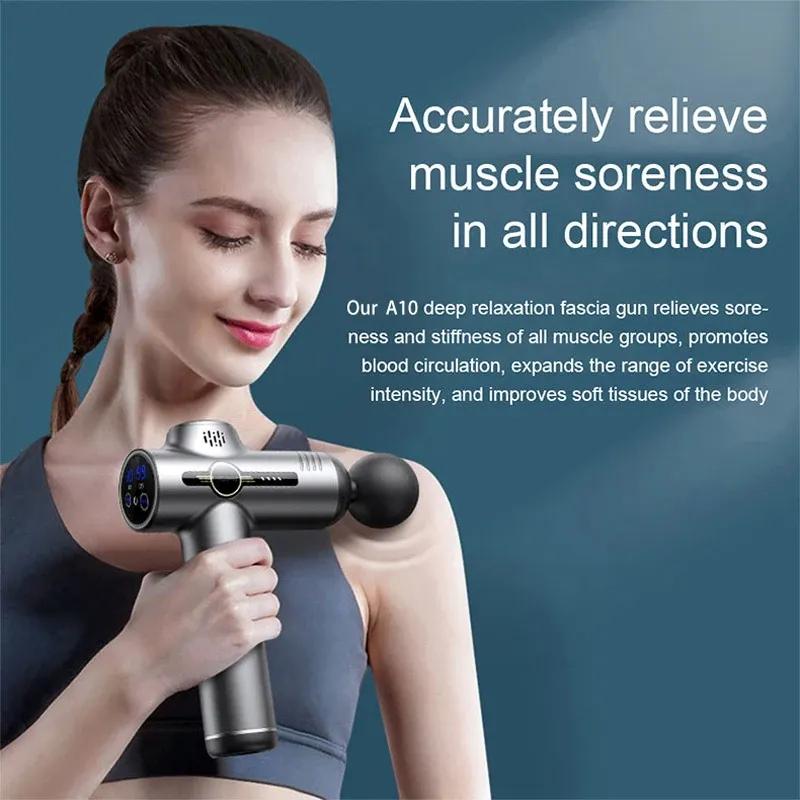 Mini Pistola Massaggiante Elettroshock Rilassamento Muscolare Vibrazione Fitness Massaggiatore Per Corpo Collo Schiena Donne Casa Viaggio Pistola Fasciale