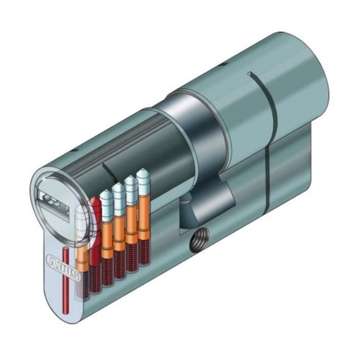 Cylindre serrure - abus - d66 - débrayable - 5 clés réversibles - laiton - 30x60 mm