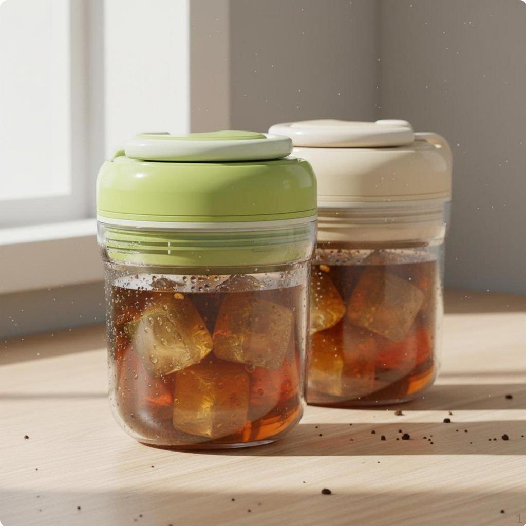 Portable Ice Tumbler Leakproof Seal 2in1 Maker Cup Easy to Clean Drinkware for Office, Outdoor