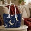 Moon Floral Casual Shoulder Tote Bag Fashion Daily Portable Shopping Handbag