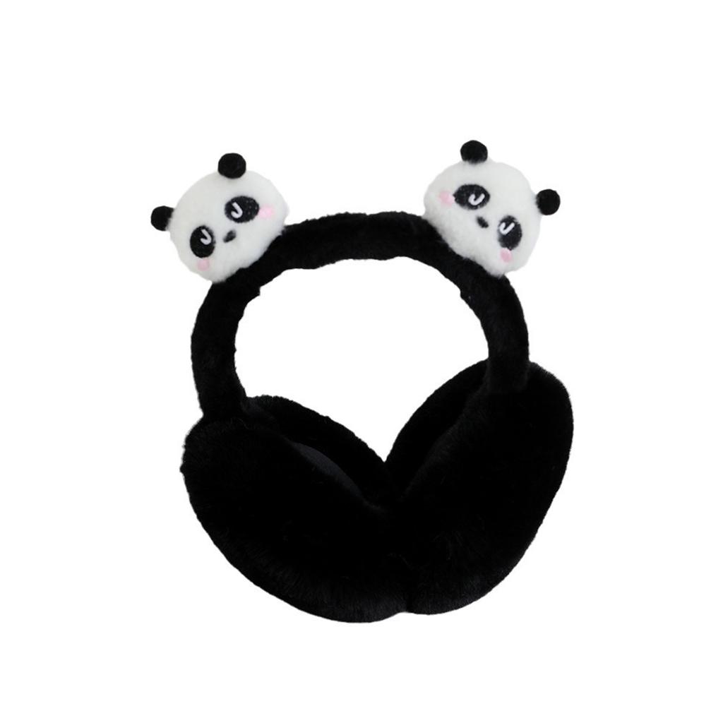 Ear Moving Panda Theme Plush EarMuffs for Women and Kids Ear Warmer Headband for Winter Christmas New Year Gifts