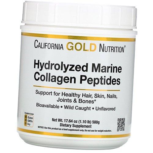 

Гідролізовані пептиди морського колагену, Hydrolyzed Marine Collagen Peptides, California Gold Nutrition (68427002) 500g Unflavored
